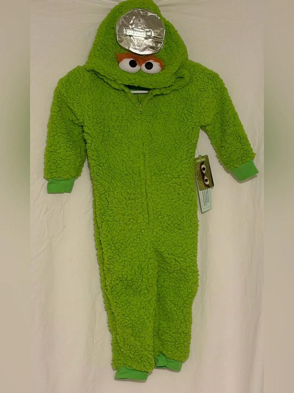 Sesame Street Toddler Oscar the Grouch Sherpa Halloween Costume Pajamas 4T